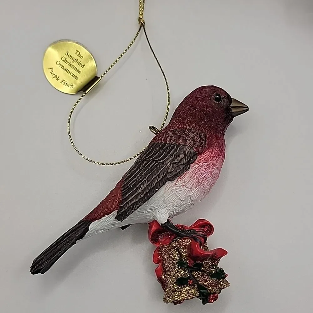 Danbury Mint Christmas Songbird Ornament Purple Finch Retired